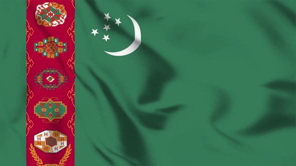 4K Turkmenistan Flag - Loopable