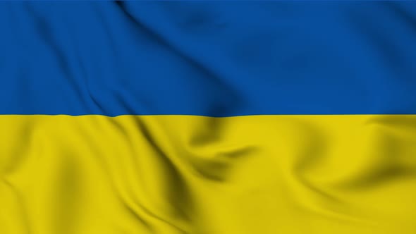 Waving flag of Ukraine loop animation.