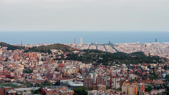 Sunset Over the City of Barcelona