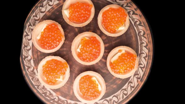 Close-up Salmon Caviar Panoramic, Delicatessen, Seafood
