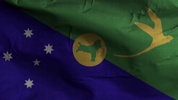 Christmas Island Flag Textured Waving Background 4K alt