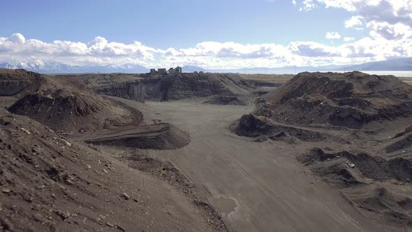 A drone captures images of the Geneva Steel slag heap in Vineyard, Utah, currently under remediation alt