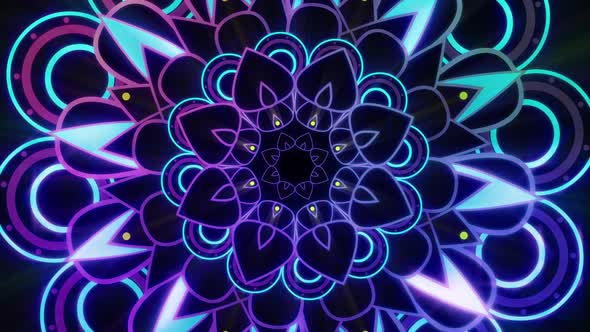 Glowing Purple Mandala Endless VJ Loop alt
