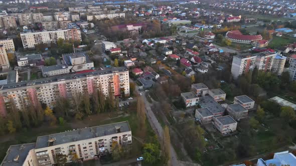 Aerial Panorama View From of Roof Historic Old City Uzhhorod in Transcarpathia alt