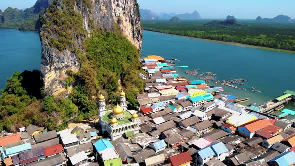 Ko Panyi or Koh Panyee Muslim Fisherman Village Landmark Attractions Travel By Boat at Ao Phang Nga alt