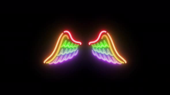 Neon Angel Wings