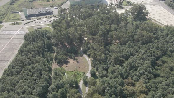 Aerial view of Black Sea Arena, the biggest concert hall of the country, Georgia 2020 summer alt