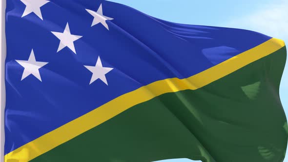 Solomon Islands Flag Looping Background