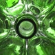 Dolly zoom,Empty green beer bottles, the top view on a white background - VideoHive Item for Sale