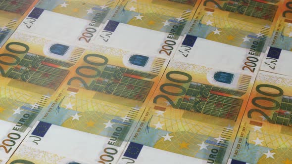 Two Hundred Euro Banknotes On Table