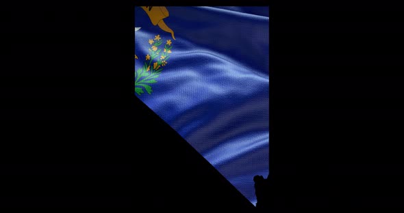 Nevada state flag waving animation background alt