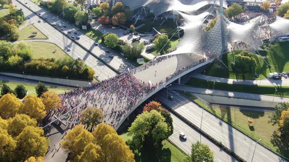 Munich Marathon 2019 Drone Flight Over Runners 2
