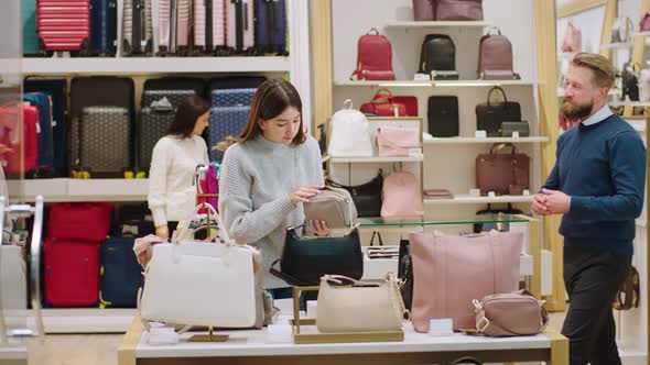 Beautiful Customer Young Woman Looking Carefully alt