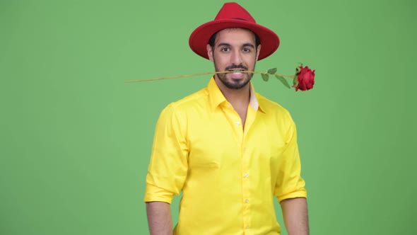 Young Handsome Bearded Indian Businessman Ready for Valentine's Day