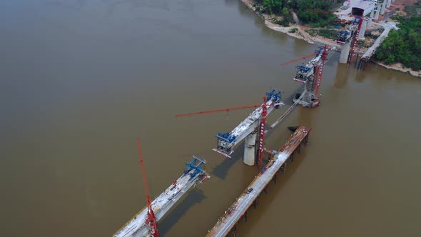 Aerial View Of Construction Site Of The New Trans-Asian Railway Network alt