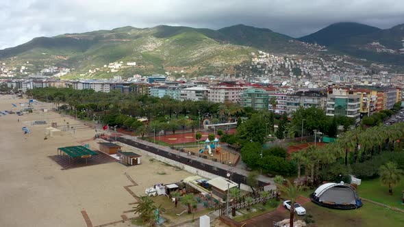 Storm at Sea Filmed on a Drone Alanya Turkey 4 K alt