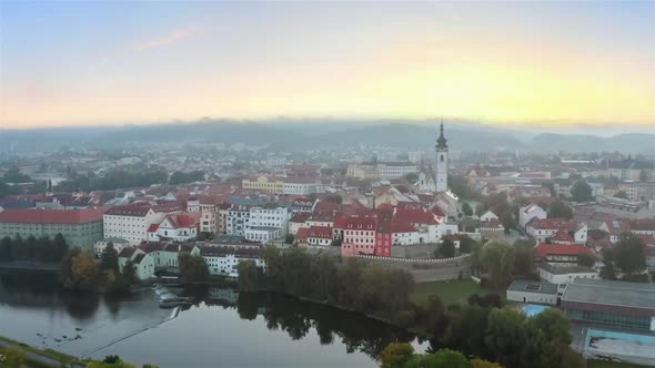 Aerial view of Pisek, Czechia