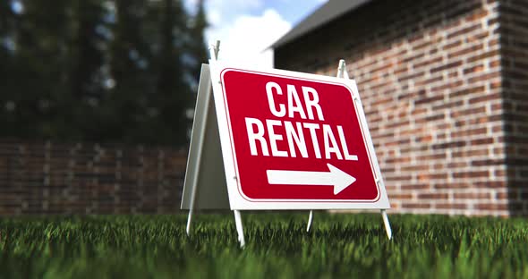 Car Rental Yard Sign - 4K alt