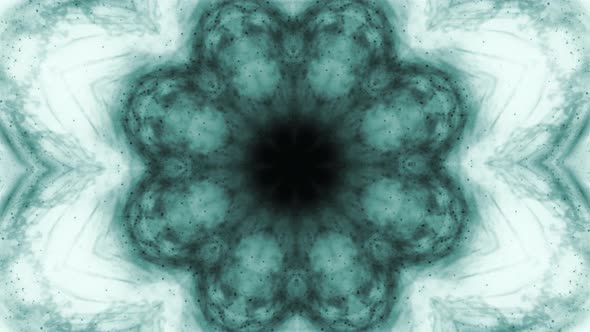 Kaleidoscope sequence ink patterns. 4k Abstract white and blue motion graphics background. Or for yo