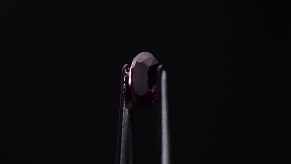 Natural Pink Spinel Gem Stone on the Turning Table