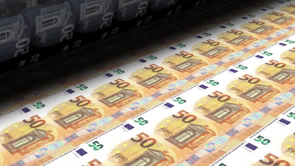 Printing Money Euro Banknotes