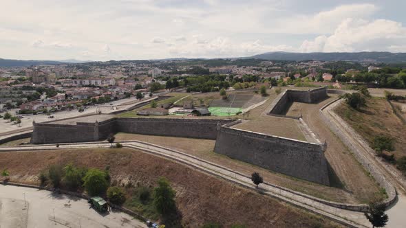 Army fortress of São Neutel antique historic touristic landmark in Chaves, Portugal alt