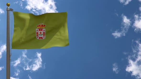 Granada Province Flag (Spain) On Flagpole alt