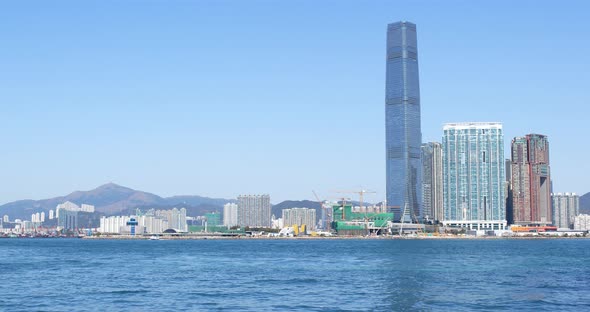Hong Kong skyline at sunny day alt