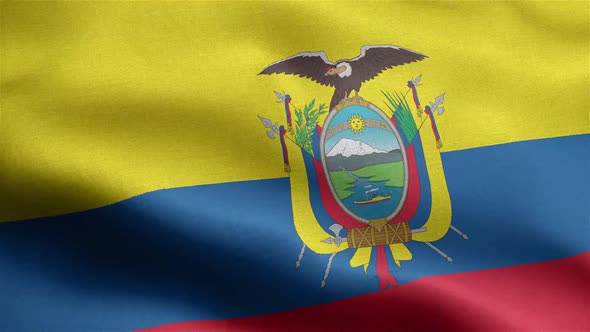 Ecuador Flag Seamless Closeup Waving Animation alt