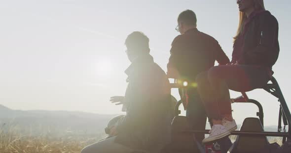 Young Friends Having Fun in Morning Sun Hipsters Looking for Adventure alt