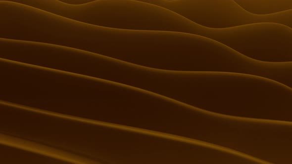 3D Abstract Waves Yellow Background 4K