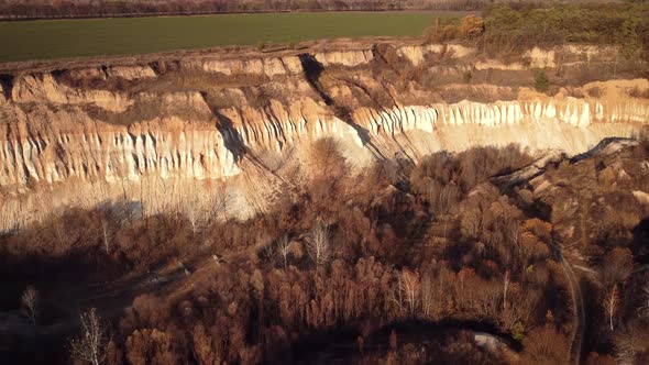 Aerial footage of chalk quarry