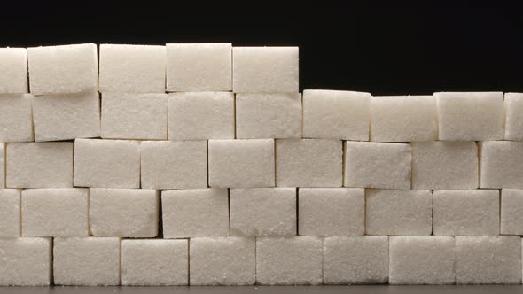 Construct of sugar wall on black background