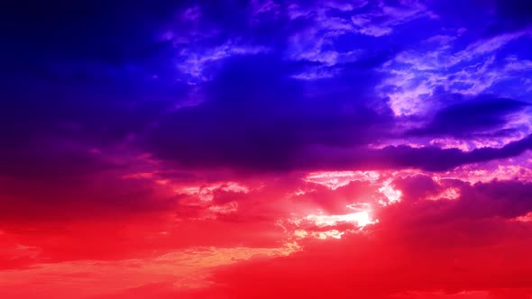 Time Lapse Multi Colored Blue Bright and Dramatic Sunrise or Sunset Sky and Clouds alt