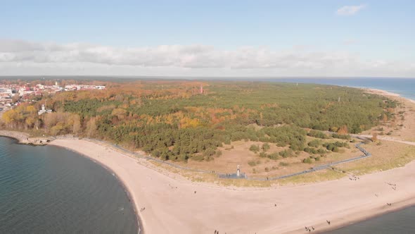 Cinematic clip of a drone flying over the Baltic Sea in Hel, Poland. Shoot on a DJI Mavic Air at 4K, alt