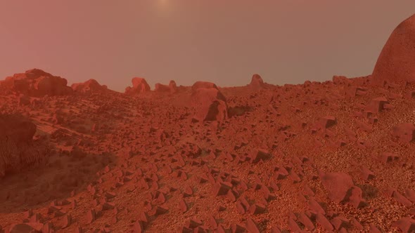 Planet Mars Surface Animation	