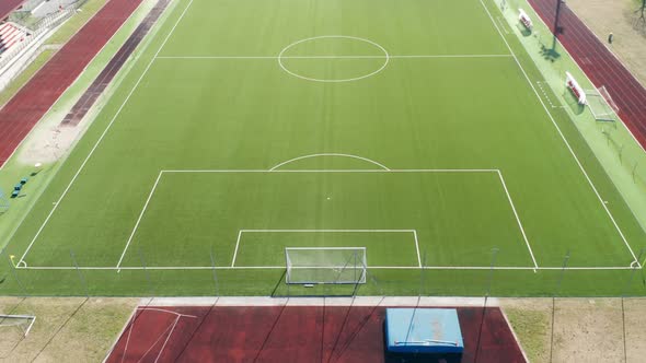 Footbal Stadium Empty Aerial View