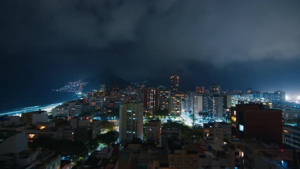 Timelapse of the City of Rio De Janeiro As Seen From Ipanema During the Night alt