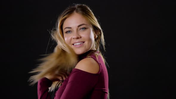 Pretty Blond Woman Acting Playful alt