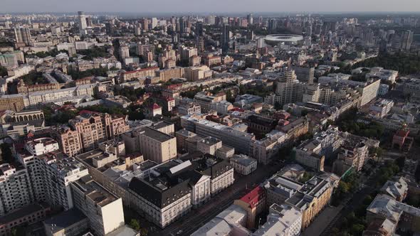 Kyiv Cityscape, Ukraine. Aerial View, Kiev. Slow Motion alt