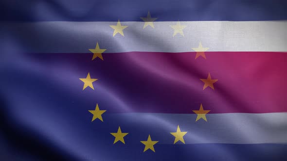 EU Costa Rica Flag Loop Background 4K