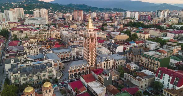 Aerial hyperlapse of Piazza Batumi, Georgia 2020 summer alt