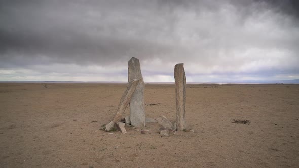 Deer Stone Stele in the Central Asian Steppes alt