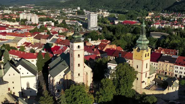 Aerial view of Banska Bystrica city in Slovakia alt
