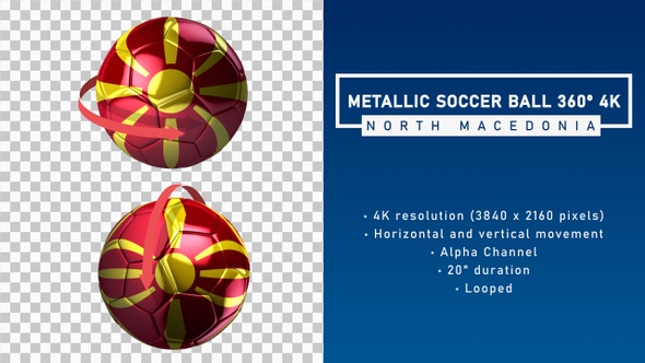 Metallic Soccer Ball 360º 4K - North Macedonia