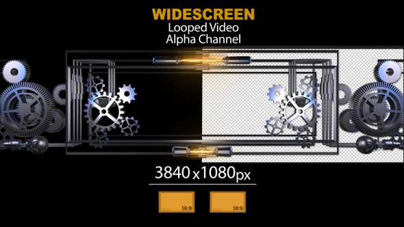 Widescreen Gears Frame With Alpha Channel 04