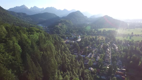 Aerial view of Schwangau, Germany