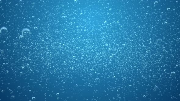 Blue Soda Bubbles Background with Loop