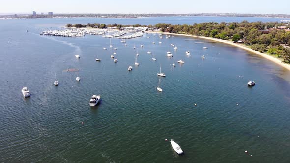 Aerial view of a Marina in Australia