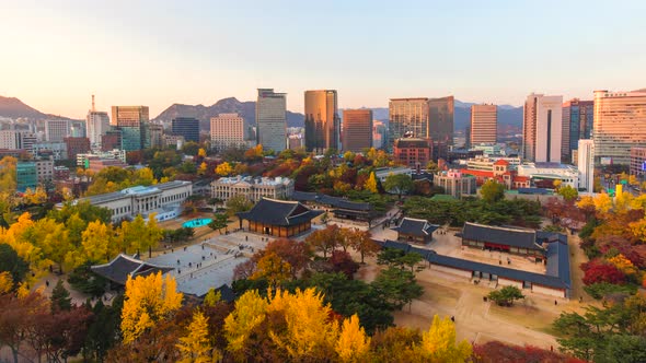 Changdeokgung Palace in autumn in Seoul South Korea alt